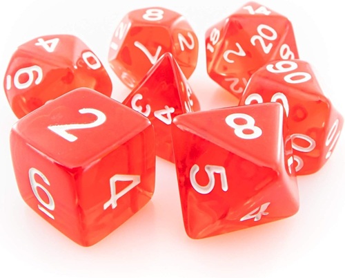 Kit de dados Vermelho translúcido