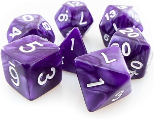 Kit de dados Perolado Roxo e preto