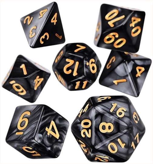 Kit de dados Perolado Preto