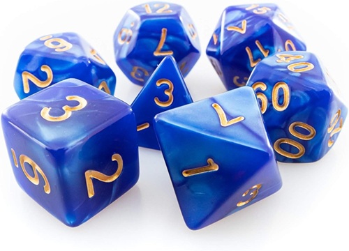Kit de dados Perolado Azul