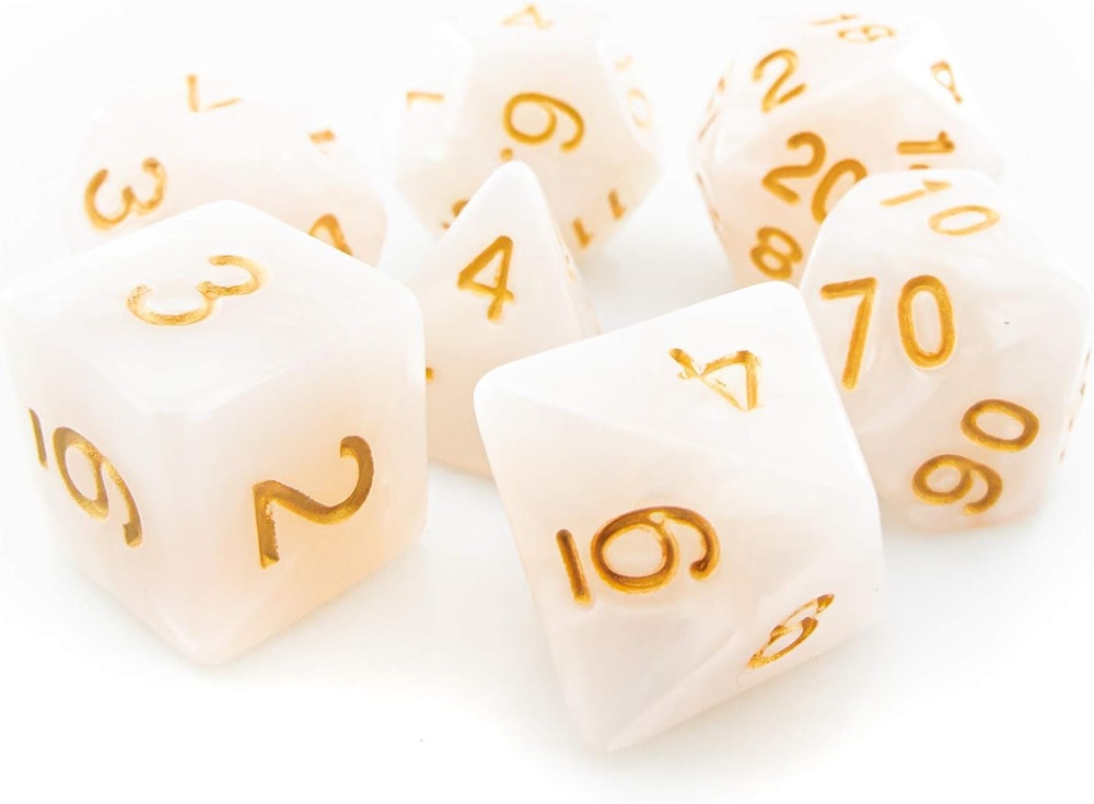 Kit de dados Perolado Branco
