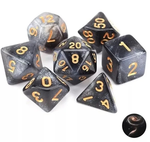 Kit de dados Glitter Branco e cinza