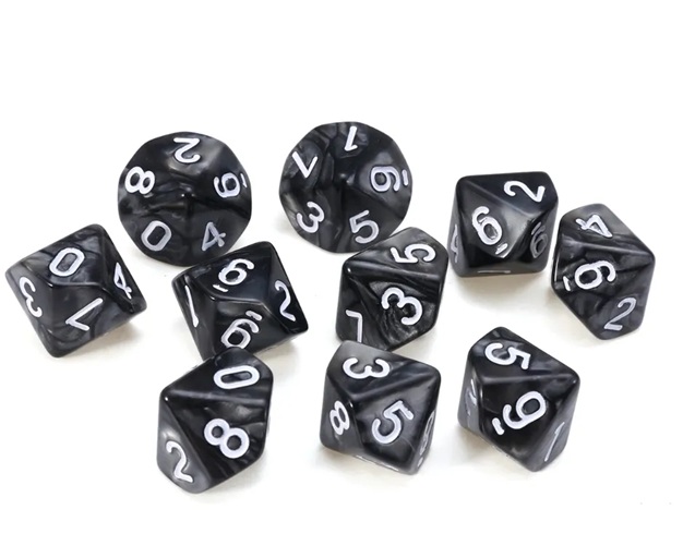Kit com dez D10 preto