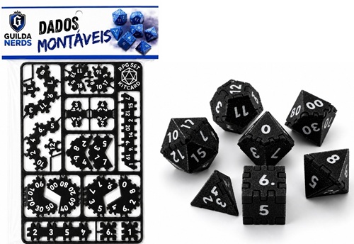 Kit de dados 3D montável: Preto