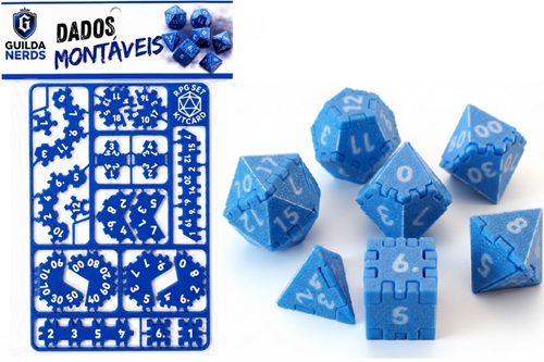 Kit de dados 3D montável: Azul