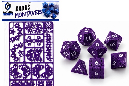 Kit de dados 3D montável: Roxo