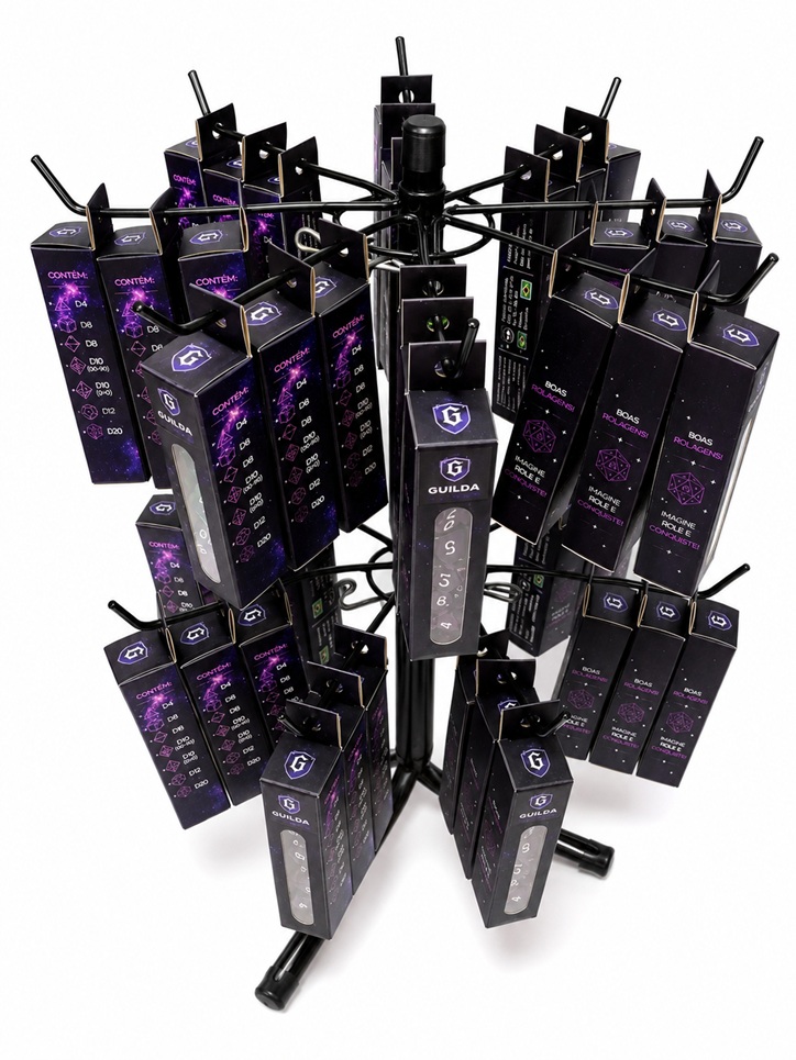 Expositor com 24 kits translúcidos e 24 perolados